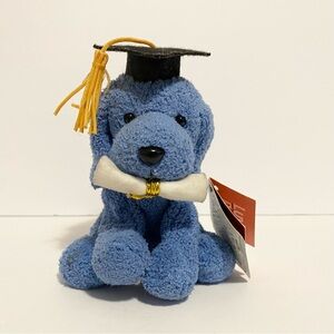 Russ Berrie Luv Pets Diploma Dogs Plush Blue Dog Graduation Stuffed Animal 5"